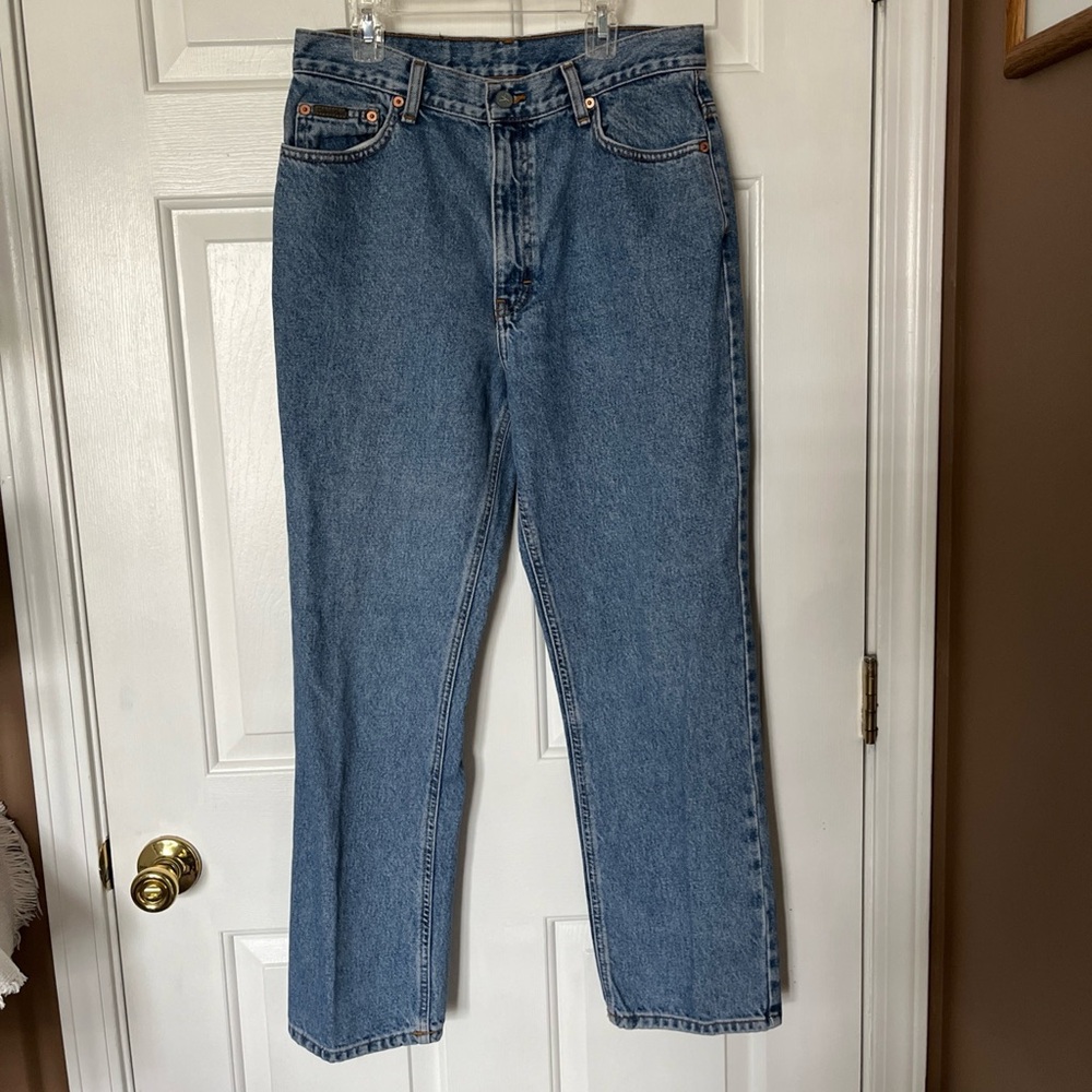 Vintage Calvin Klein Mom Jeans Size 12 Petite Blue Acid Wash Denim 100%Cotton